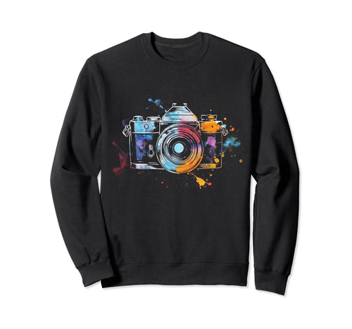Photographer Camera Watercolor Sweatshirt - Graphic Print Men Women - T-Shirt, Sweatshirt, Hoodie