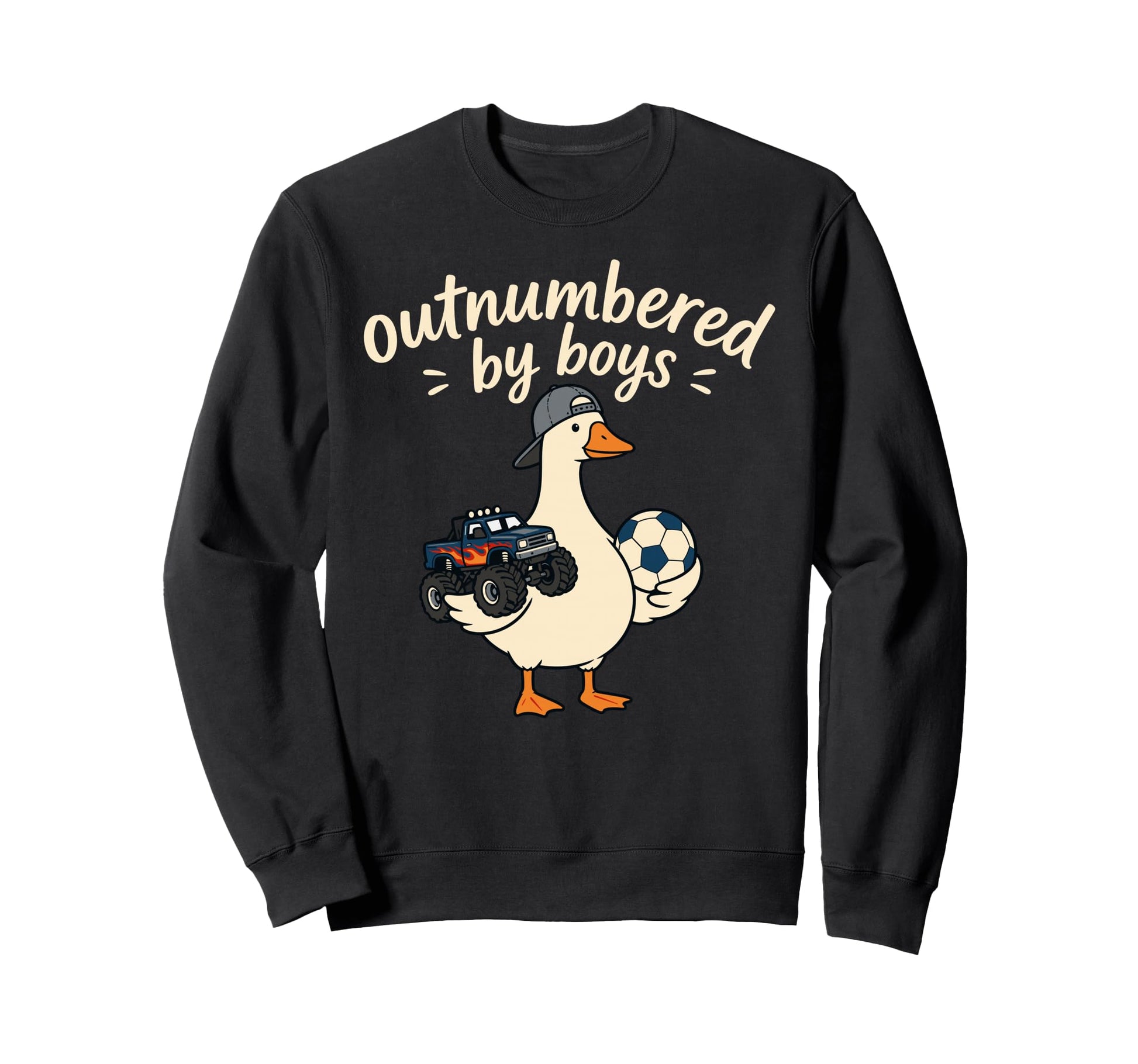 Funny Mom Silly Goose Outnumbered Sweatshirt - Minimalist Print Men Women - T-Shirt, Sweatshirt, Hoodie