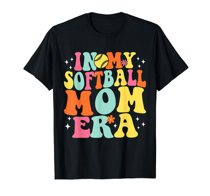My Softball Mom Era Game Day Groovy T-Shirt - Graphic Print Men Women - T-Shirt, Sweatshirt, Hoodie