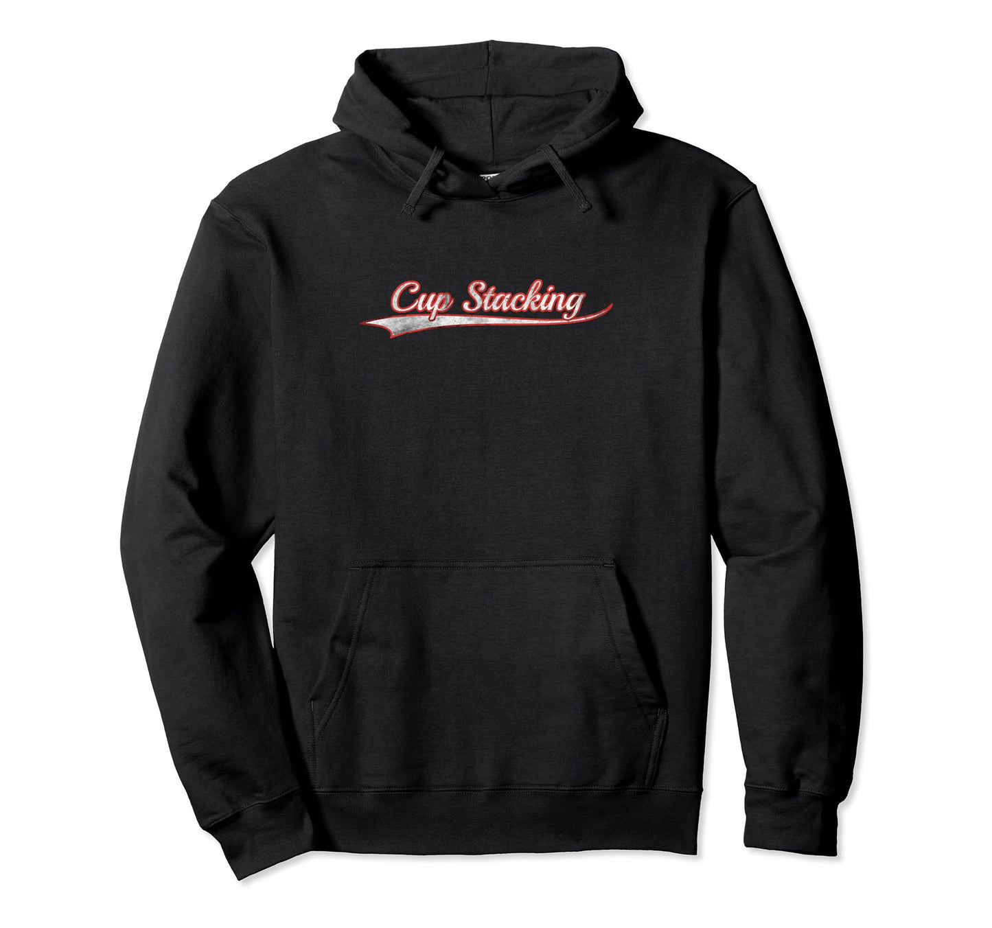 Cup Stacking Varsity Distressed Hoodie - Minimalist Print Men Women - T-Shirt, Sweatshirt, Hoodie
