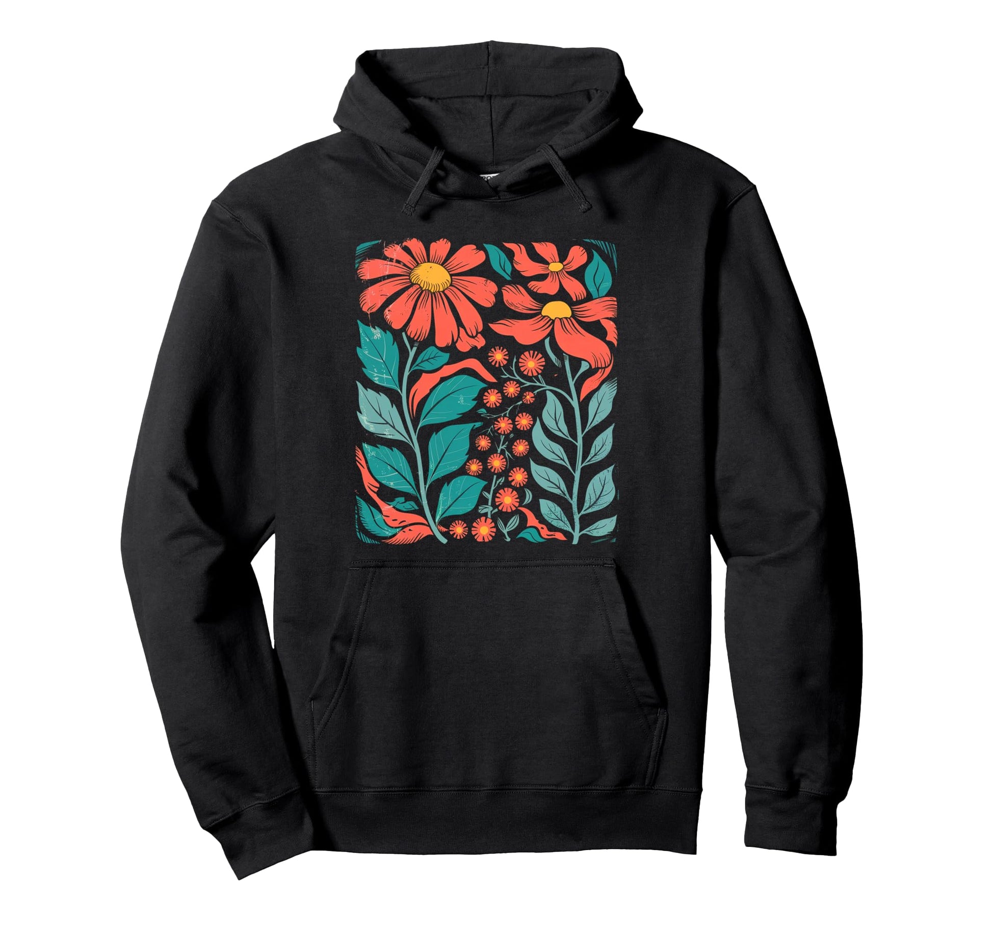 Botanical Boho Daisy Flower Floral Hoodie - Trendy Graphic for Adults - T-Shirt, Sweatshirt, Hoodie