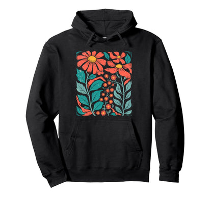 Botanical Boho Daisy Flower Floral Hoodie - Trendy Graphic for Adults - T-Shirt, Sweatshirt, Hoodie