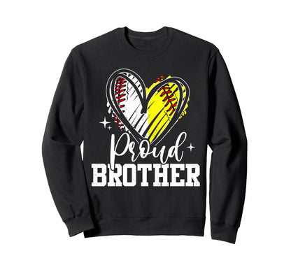 Proud Brother Baseball Softball Sweatshirt - Minimalist Print for Adults - T-Shirt, Sweatshirt, Hoodie