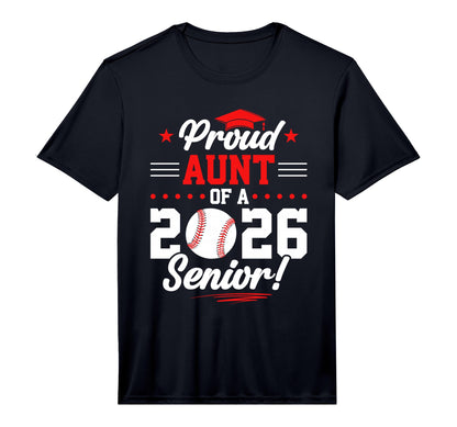 Mens Proud Aunt 2026 Senior Baseball T-Shirt - Minimalist Print Unisex - T-Shirt, Sweatshirt, Hoodie