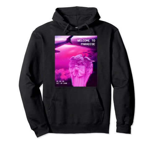 Aesthetic Vaporwave Angel Statue Welcome Hoodie - Custom Art Print Unisex - T-Shirt, Sweatshirt, Hoodie
