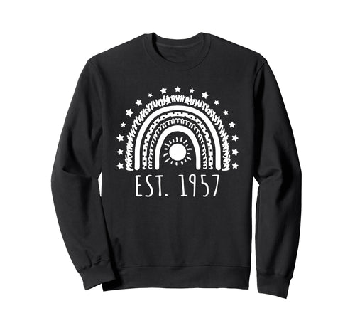 Est 1957 Rainbow Established 1957 Sweatshirt - Graphic Print for Adults - T-Shirt, Sweatshirt, Hoodie