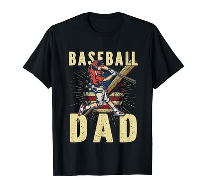 Baseball Dad Fathers Day Love Daddy T-Shirt - Unique Graphic for Adults - T-Shirt, Sweatshirt, Hoodie