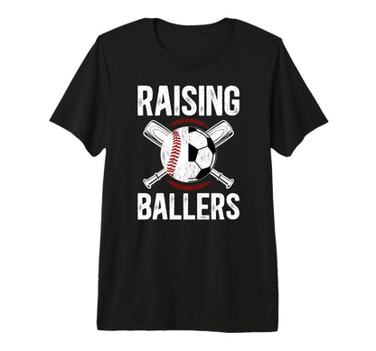 Mens Raising Ballers Soccer Baseball T-Shirt - Novelty Apparel Men Women - T-Shirt, Sweatshirt, Hoodie