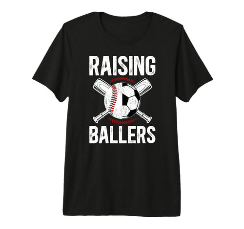 Mens Raising Ballers Soccer Baseball T-Shirt - Novelty Apparel Men Women - T-Shirt, Sweatshirt, Hoodie