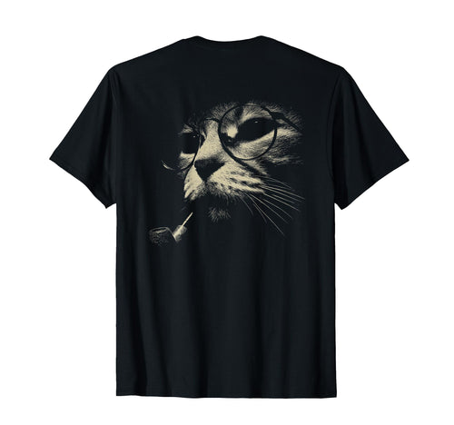 Cat Smoking Pipe Glasses Grunge T-Shirt - Aesthetic Graphic for Adults - T-Shirt, Sweatshirt, Hoodie