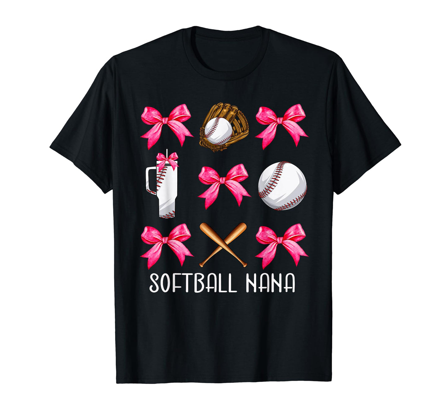 Funny Baseball Nana Era Bows T-Shirt - Casual Everyday Wear Unisex - T-Shirt, Sweatshirt, Hoodie