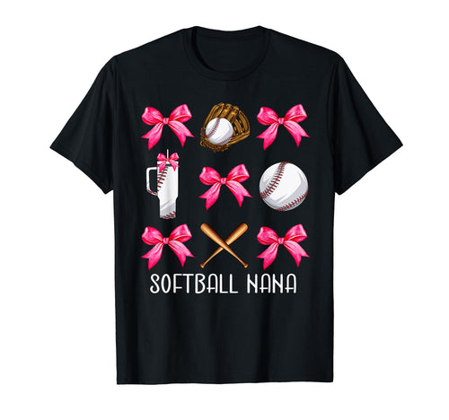 Funny Baseball Nana Era Bows T-Shirt - Casual Everyday Wear Unisex - T-Shirt, Sweatshirt, Hoodie