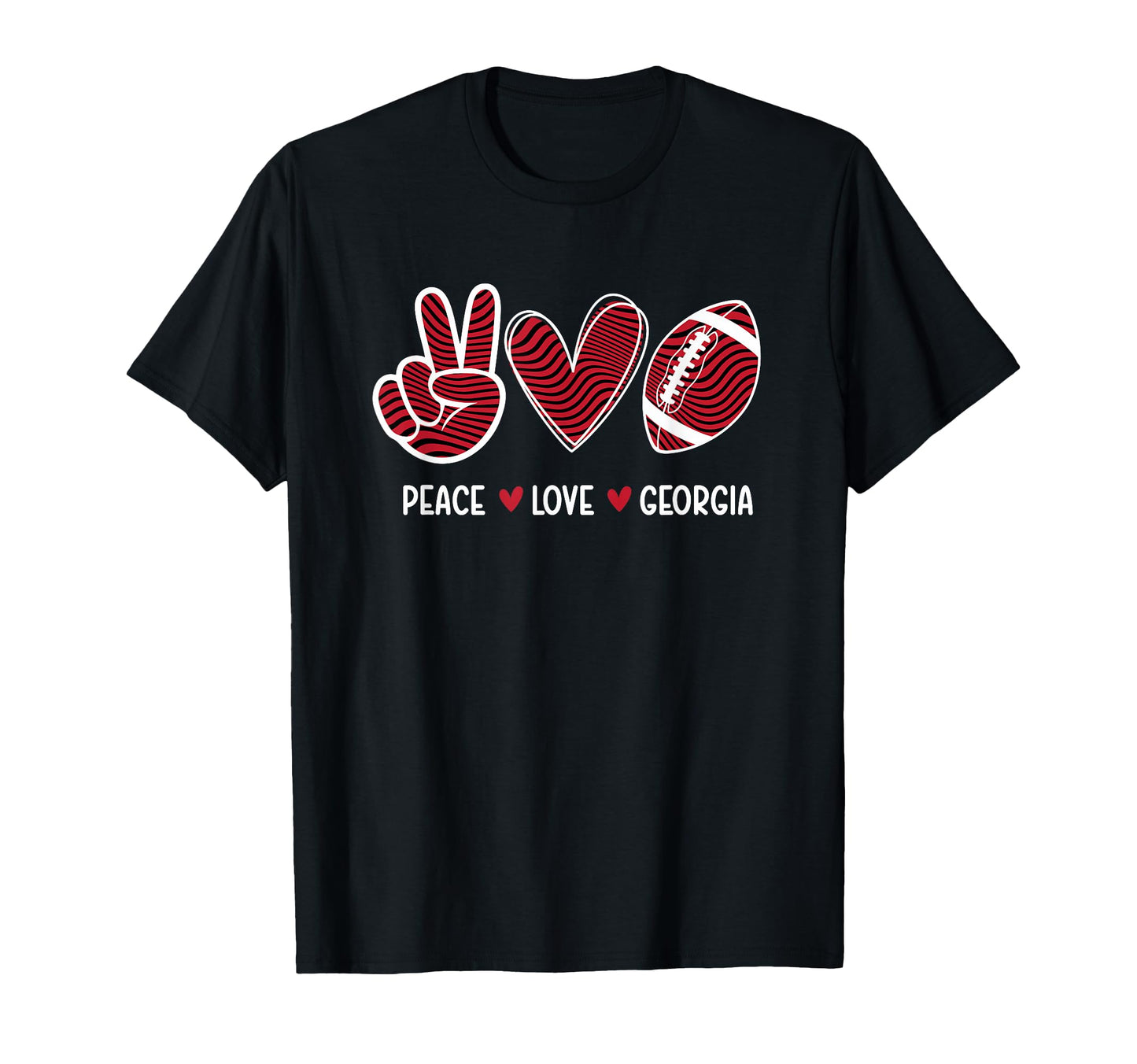 Peace Love Georgia Georgia Football T-Shirt - Custom Art Print for Adults - T-Shirt, Sweatshirt, Hoodie