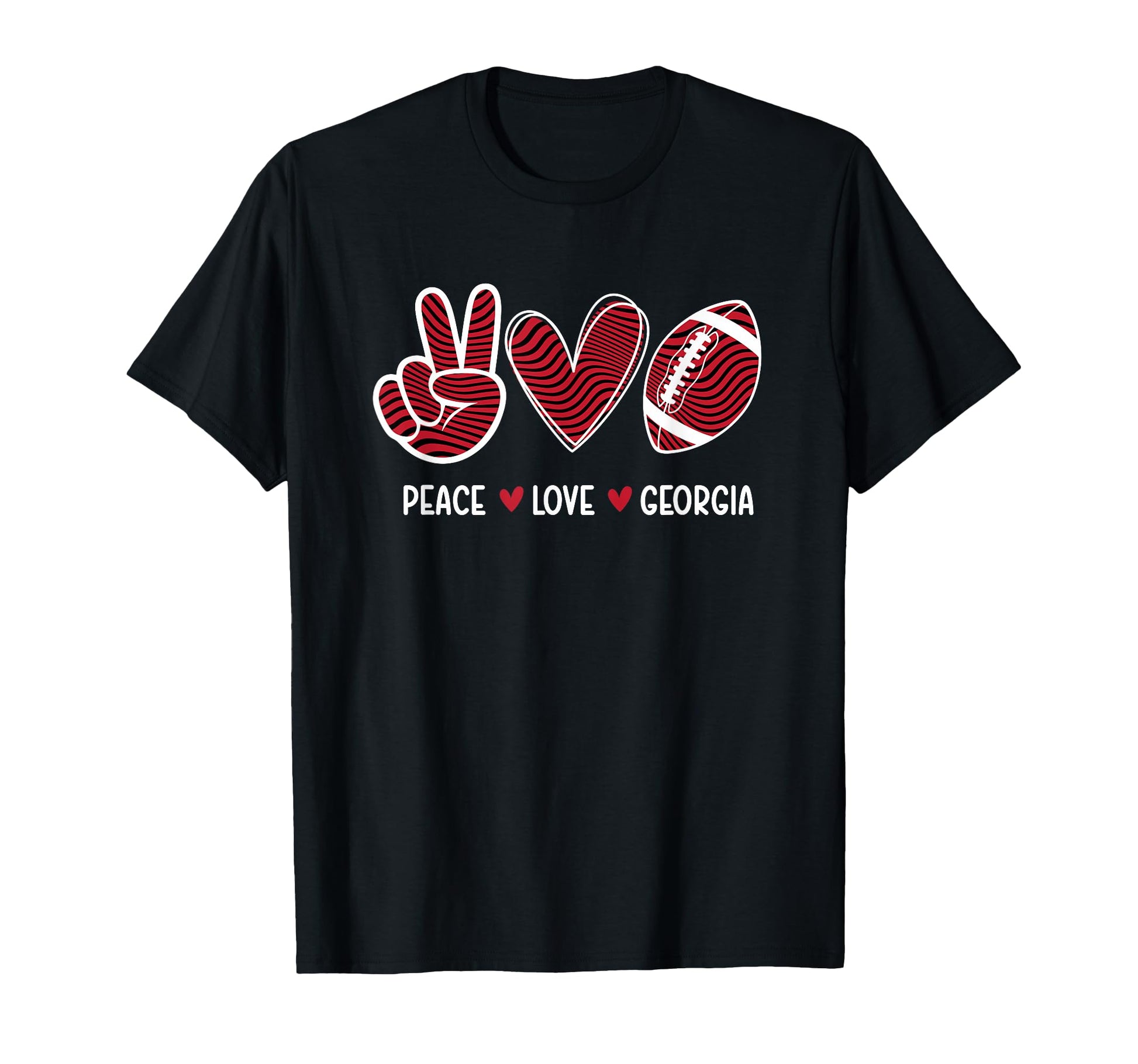Peace Love Georgia Georgia Football T-Shirt - Custom Art Print for Adults - T-Shirt, Sweatshirt, Hoodie