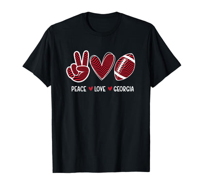Peace Love Georgia Georgia Football T-Shirt - Custom Art Print for Adults - T-Shirt, Sweatshirt, Hoodie
