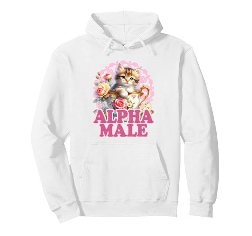 Alpha Kitten Funny Male Cat Meme Hoodie - Minimalist Print Men Women - T-Shirt, Sweatshirt, Hoodie
