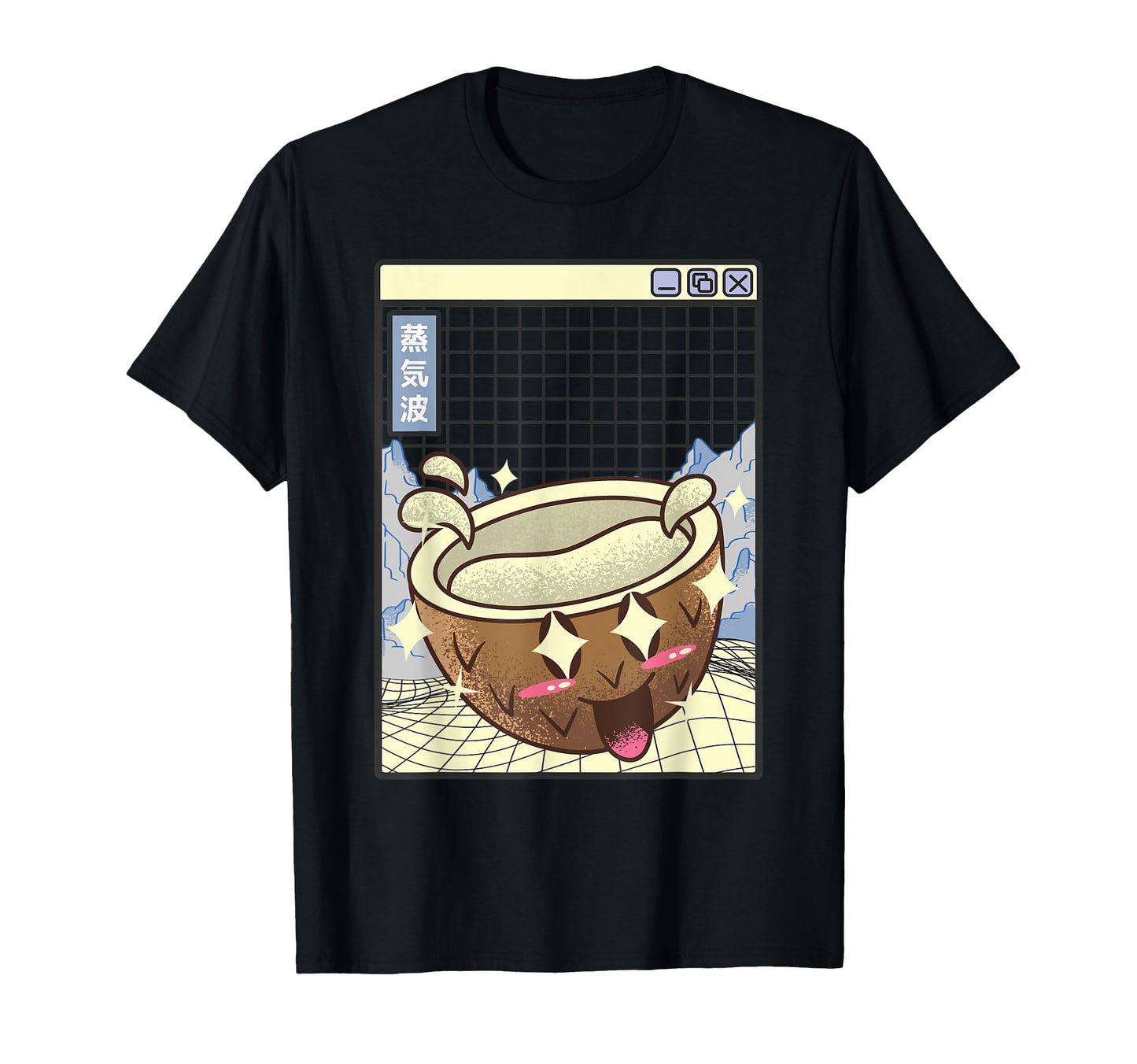 Coconut Kawaii Grid Vaporwave Aesthetic T-Shirt - Aesthetic Graphic Unisex - T-Shirt, Sweatshirt, Hoodie