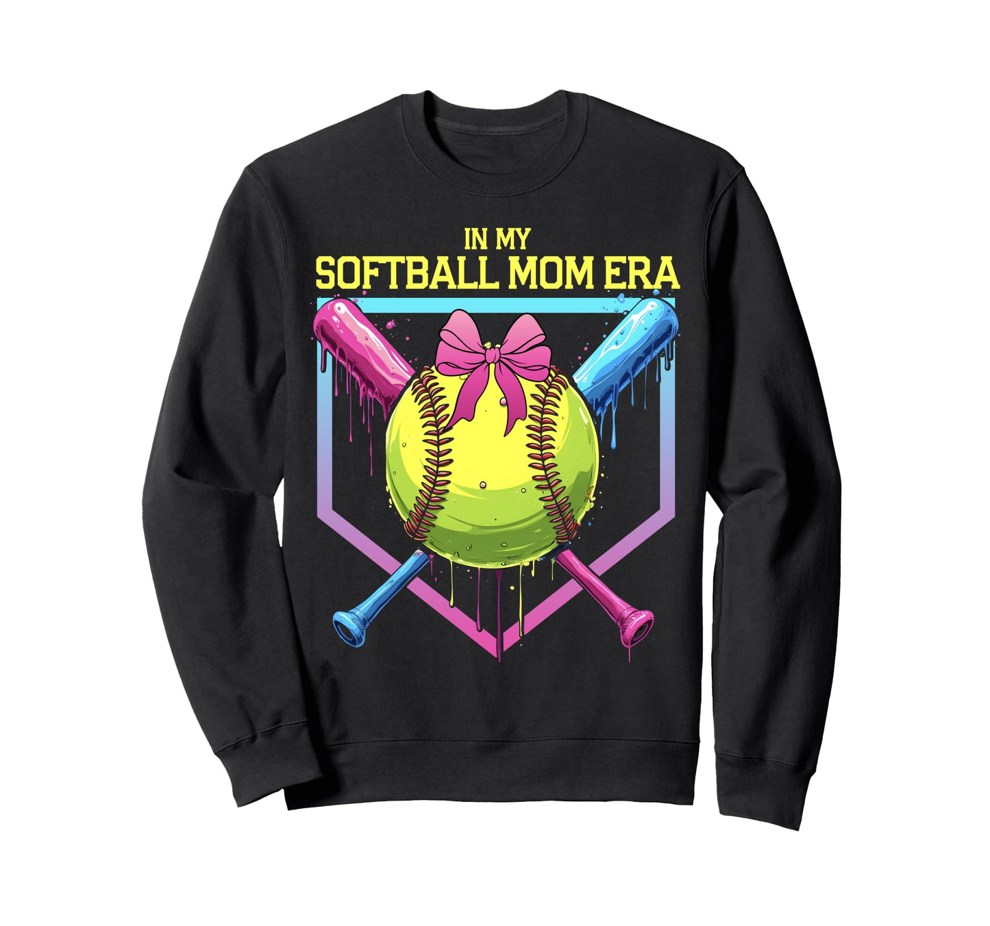 Softball Drip My Softball Mom Era Sweatshirt - Novelty Apparel for Adults - T-Shirt, Sweatshirt, Hoodie