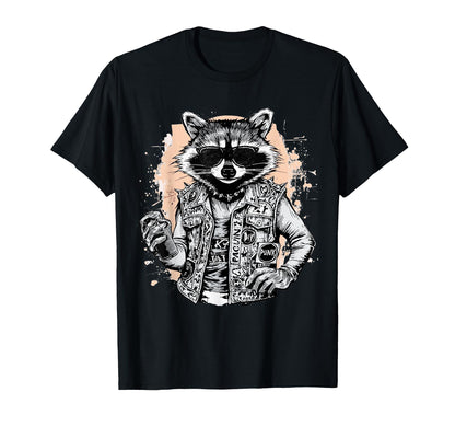 Grunge Rock Trash Panda Punk Raccoon T-Shirt - Graphic Print Men Women - T-Shirt, Sweatshirt, Hoodie