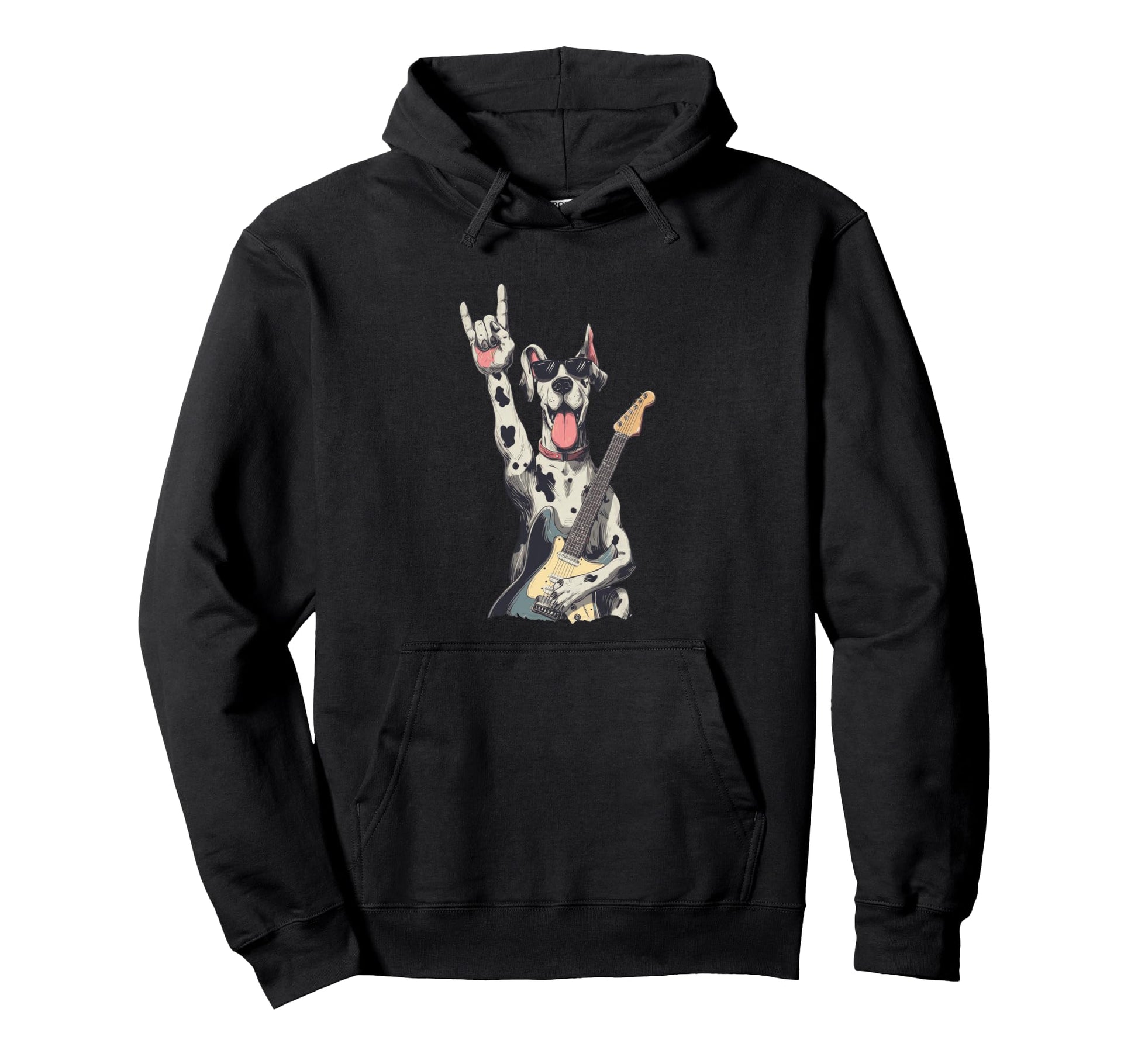 Great Dane Dog Guitar Solo Rockstar Hoodie - Aesthetic Graphic Men Women - T-Shirt, Sweatshirt, Hoodie