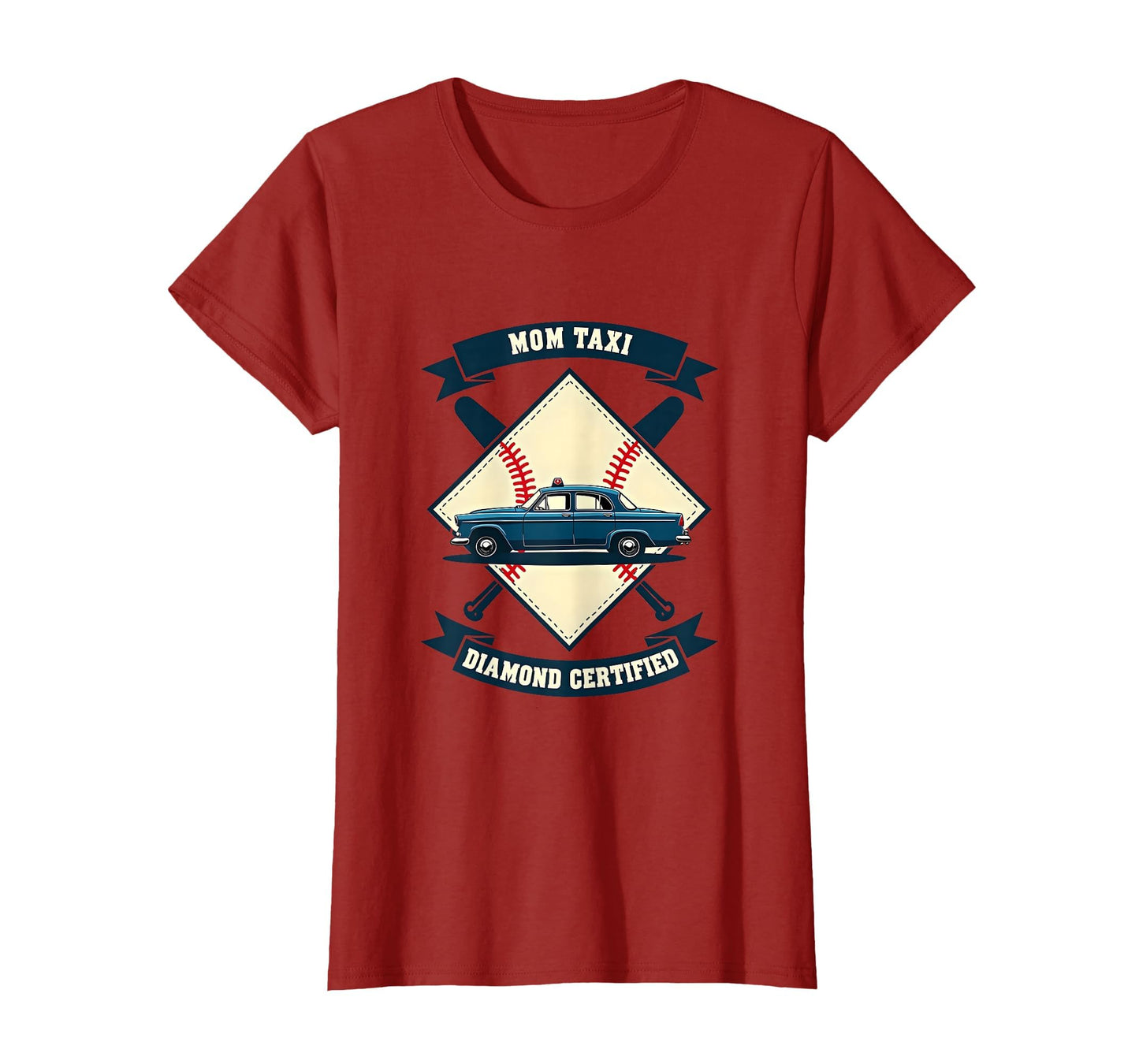 Mom Taxi Diamond Certified Baseball T-Shirt - Novelty Apparel Men Women - T-Shirt, Sweatshirt, Hoodie