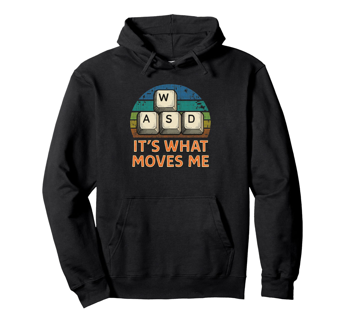 Wasd Gamer Pixel Background Hoodie - Custom Art Print Unisex - T-Shirt, Sweatshirt, Hoodie