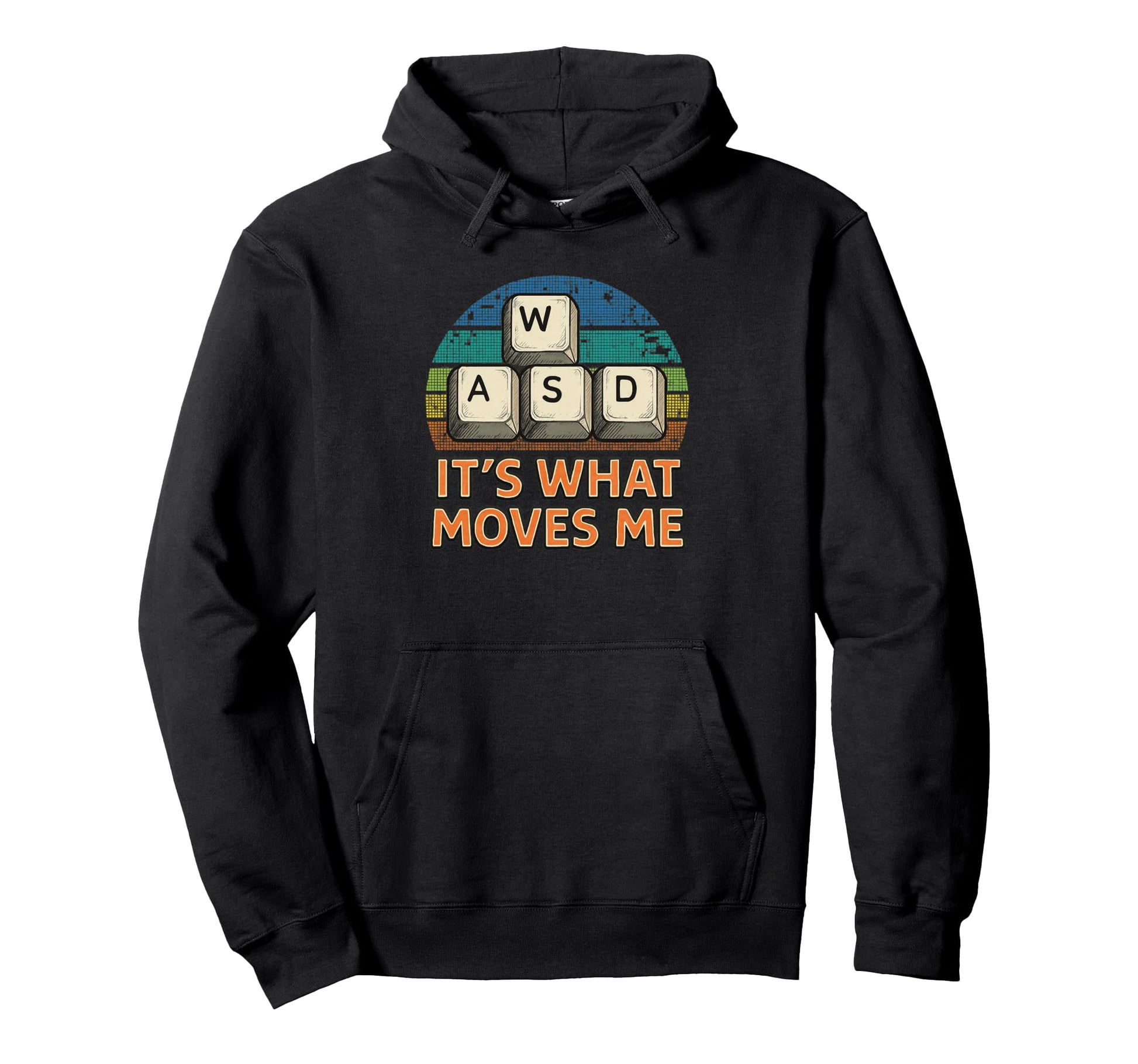 Wasd Gamer Pixel Background Hoodie - Custom Art Print Unisex - T-Shirt, Sweatshirt, Hoodie