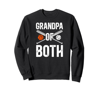 Grandpa Both Baseball Basketball Sweatshirt - Custom Art Print for Adults - T-Shirt, Sweatshirt, Hoodie