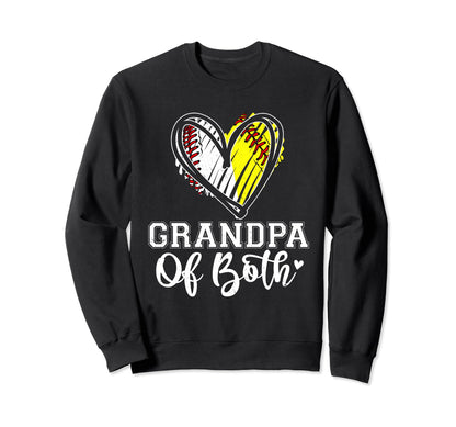 Grandpa Both Baseball Softball Sweatshirt - Casual Everyday Wear Men Women - T-Shirt, Sweatshirt, Hoodie