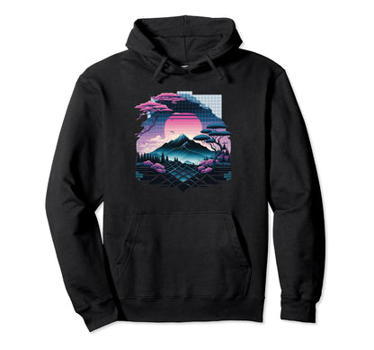 Japan Aesthetic Vaporwave Futurism Hoodie - Trendy Graphic Men Women - T-Shirt, Sweatshirt, Hoodie