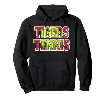 Tigers Tennis Mom Game Day School Hoodie - Novelty Apparel for Adults - T-Shirt, Sweatshirt, Hoodie