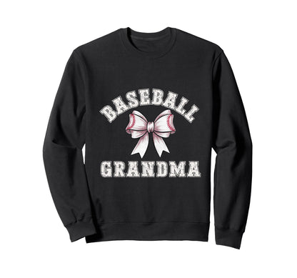 Coquette Baseball Grandma Bow Game Sweatshirt - Graphic Print for Adults - T-Shirt, Sweatshirt, Hoodie