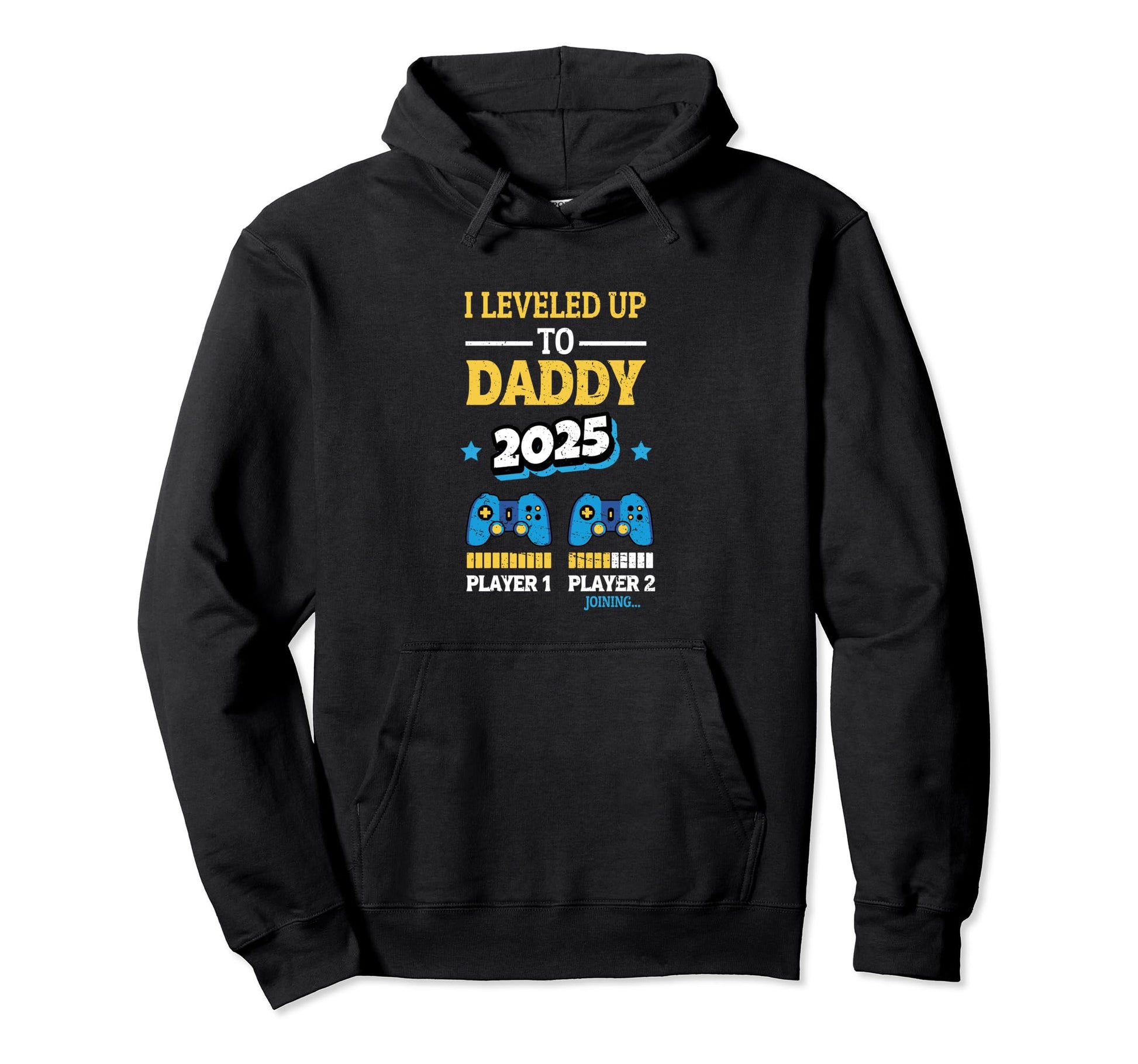 New Dad Fathers Day Leveled Up To Hoodie - Minimalist Print Men Women - T-Shirt, Sweatshirt, Hoodie