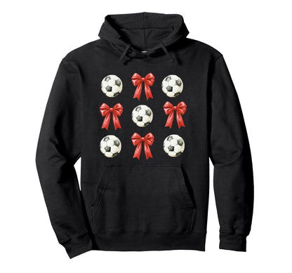 Soccer Mom Red Coquette Bow Hoodie - Minimalist Print Unisex - T-Shirt, Sweatshirt, Hoodie