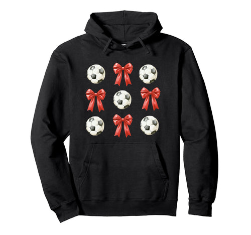Soccer Mom Red Coquette Bow Hoodie - Minimalist Print Unisex - T-Shirt, Sweatshirt, Hoodie
