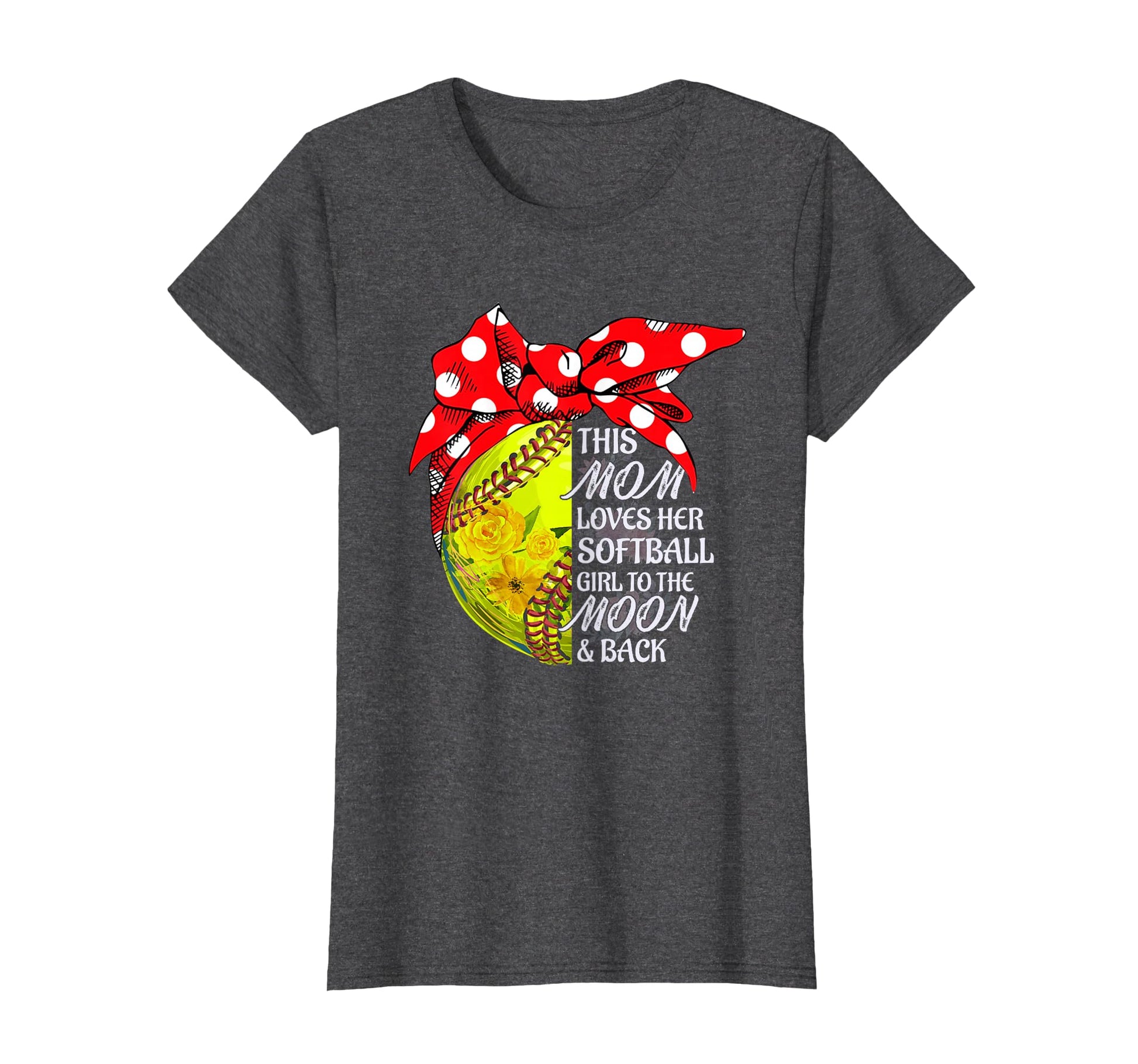 Womens This Mom Loves Her Softball To Moon T-Shirt - Trendy Graphic Unisex - T-Shirt, Sweatshirt, Hoodie