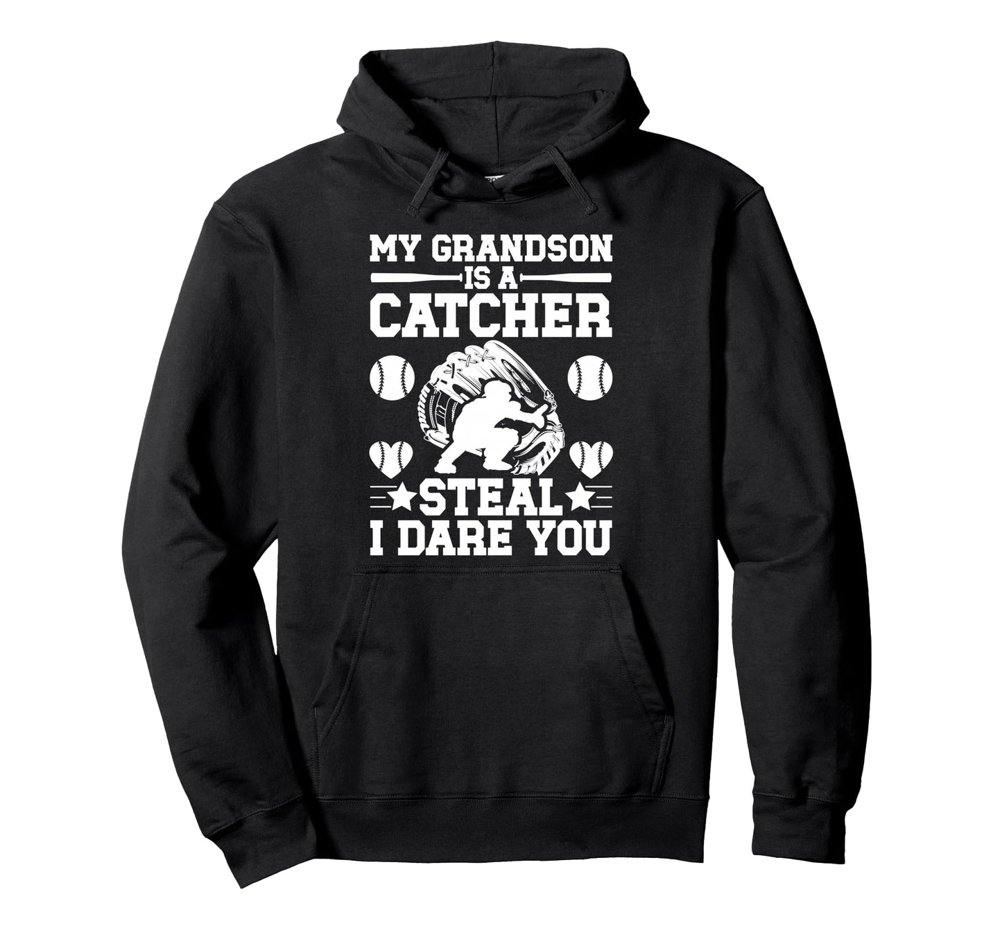 Grandson Is Baseball Catcher Grandma Hoodie - Unique Graphic Unisex - T-Shirt, Sweatshirt, Hoodie