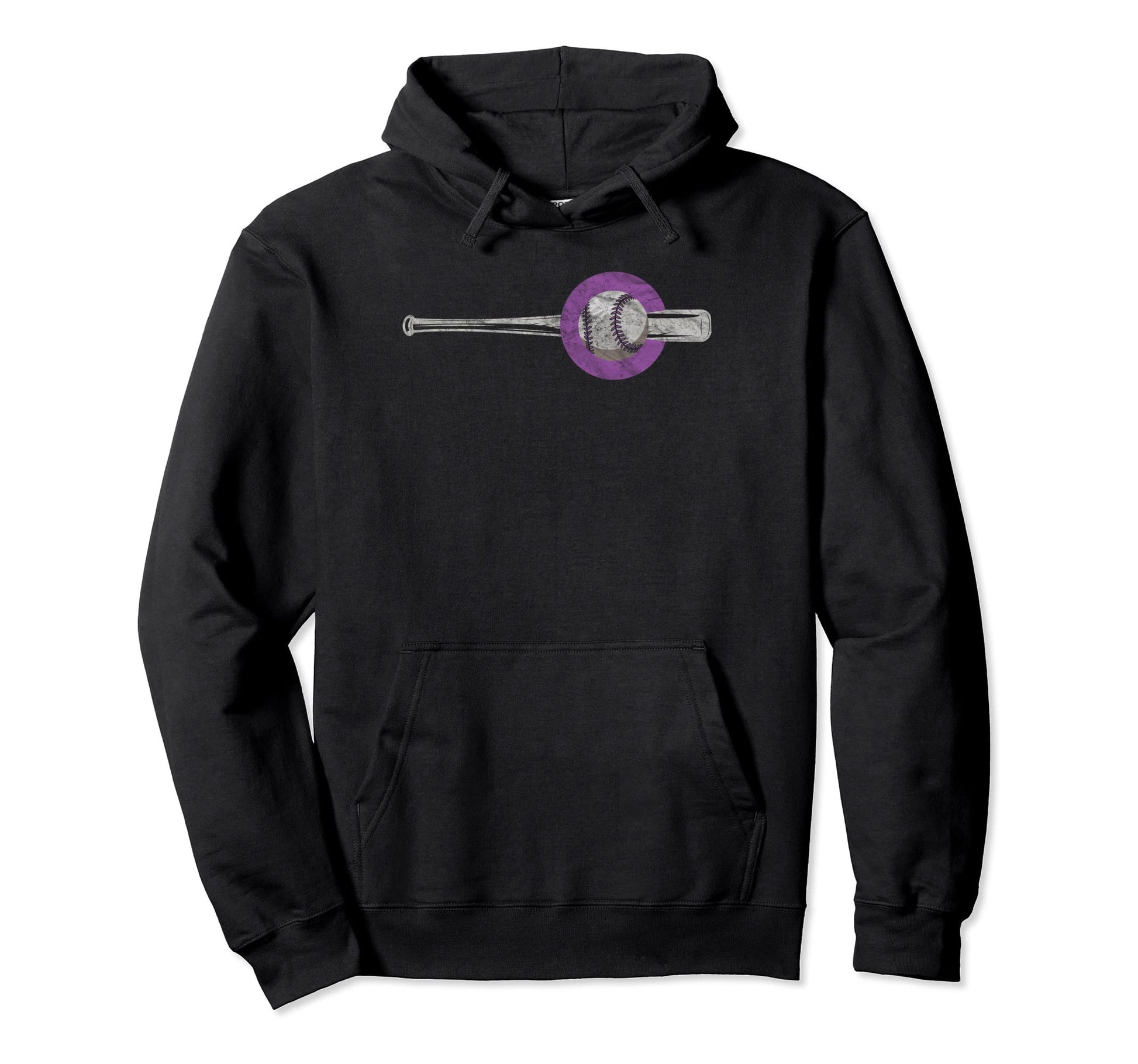 Colorado Baseball Fan Distressed State Hoodie - Custom Art Print Men Women - T-Shirt, Sweatshirt, Hoodie