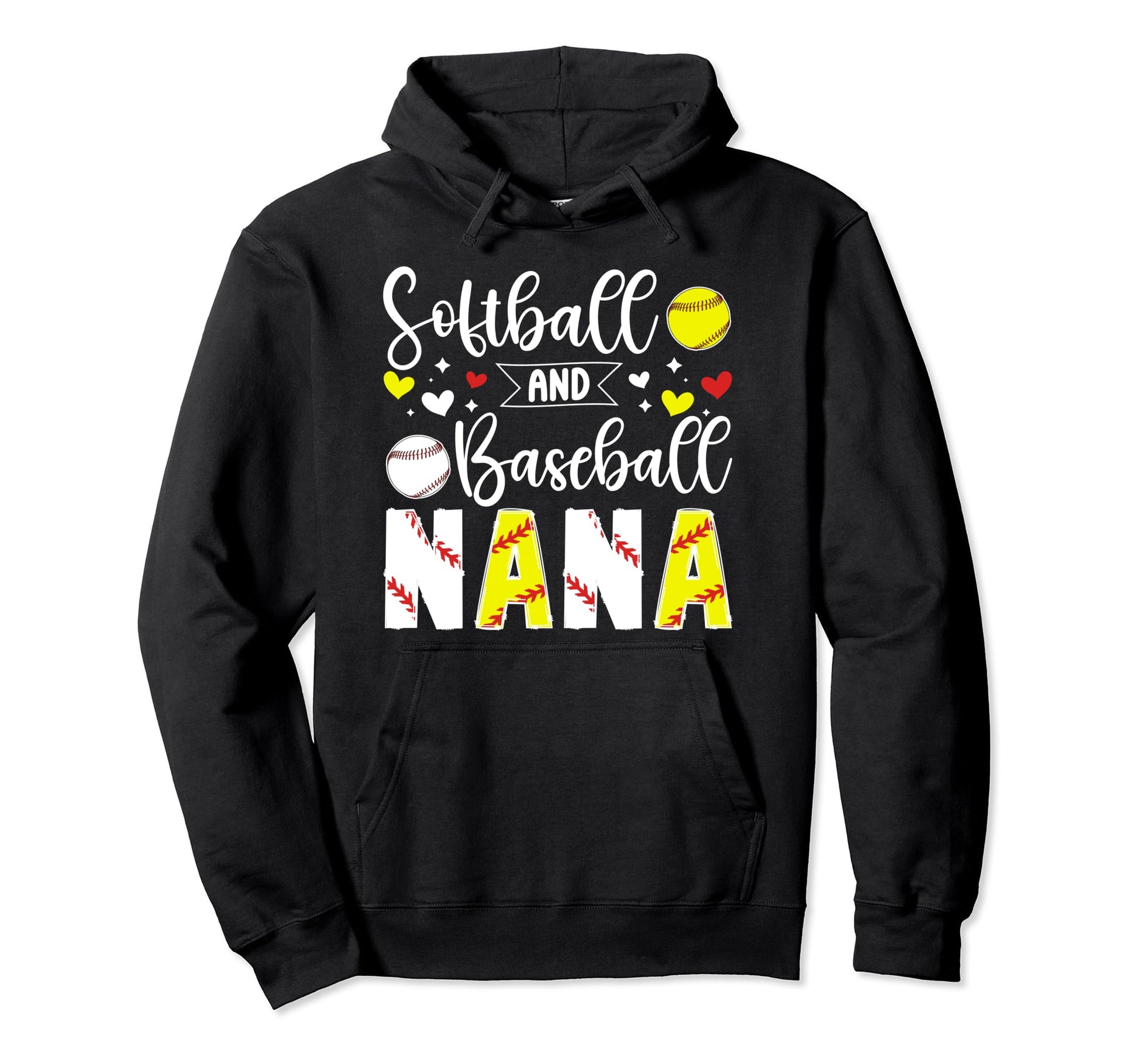 Softball Baseball Nana Grandma Baseball Hoodie - Novelty Apparel Unisex - T-Shirt, Sweatshirt, Hoodie