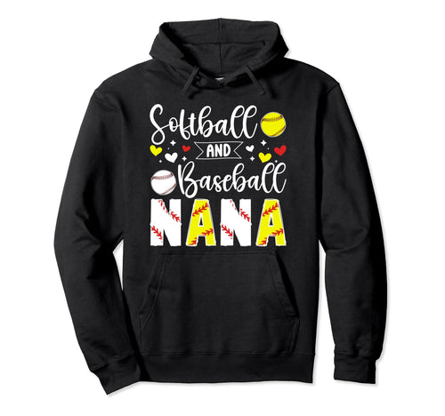 Softball Baseball Nana Grandma Baseball Hoodie - Novelty Apparel Unisex - T-Shirt, Sweatshirt, Hoodie