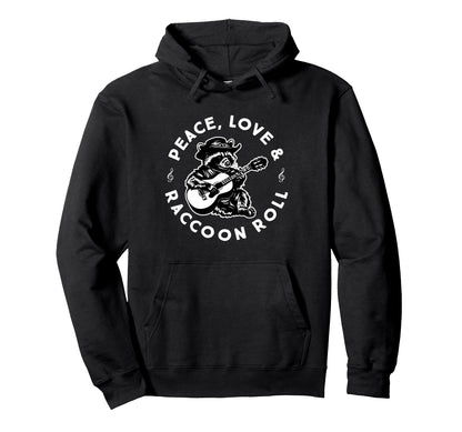 Raccoon Rock And Roll Music Raccoon Hoodie - Minimalist Print Men Women - T-Shirt, Sweatshirt, Hoodie