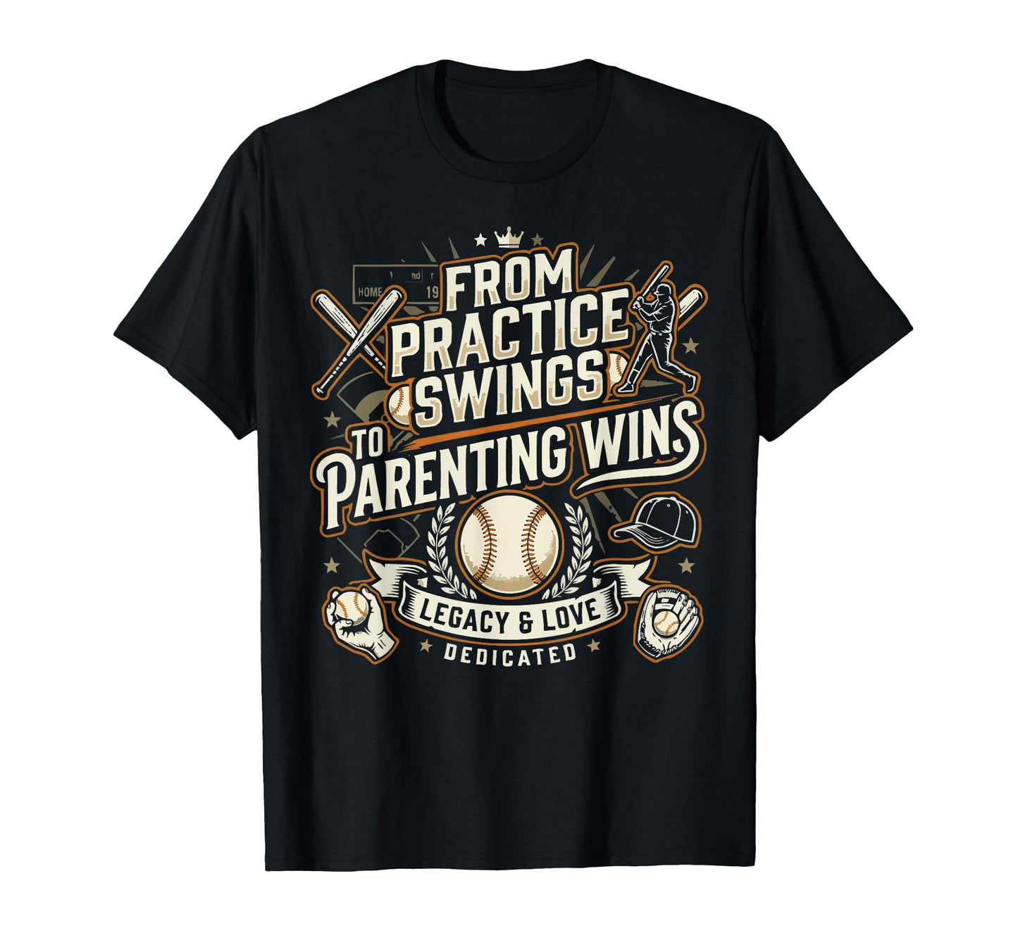 Baseball Dad Baseballer Daddy T-Shirt - Minimalist Print for Adults - T-Shirt, Sweatshirt, Hoodie