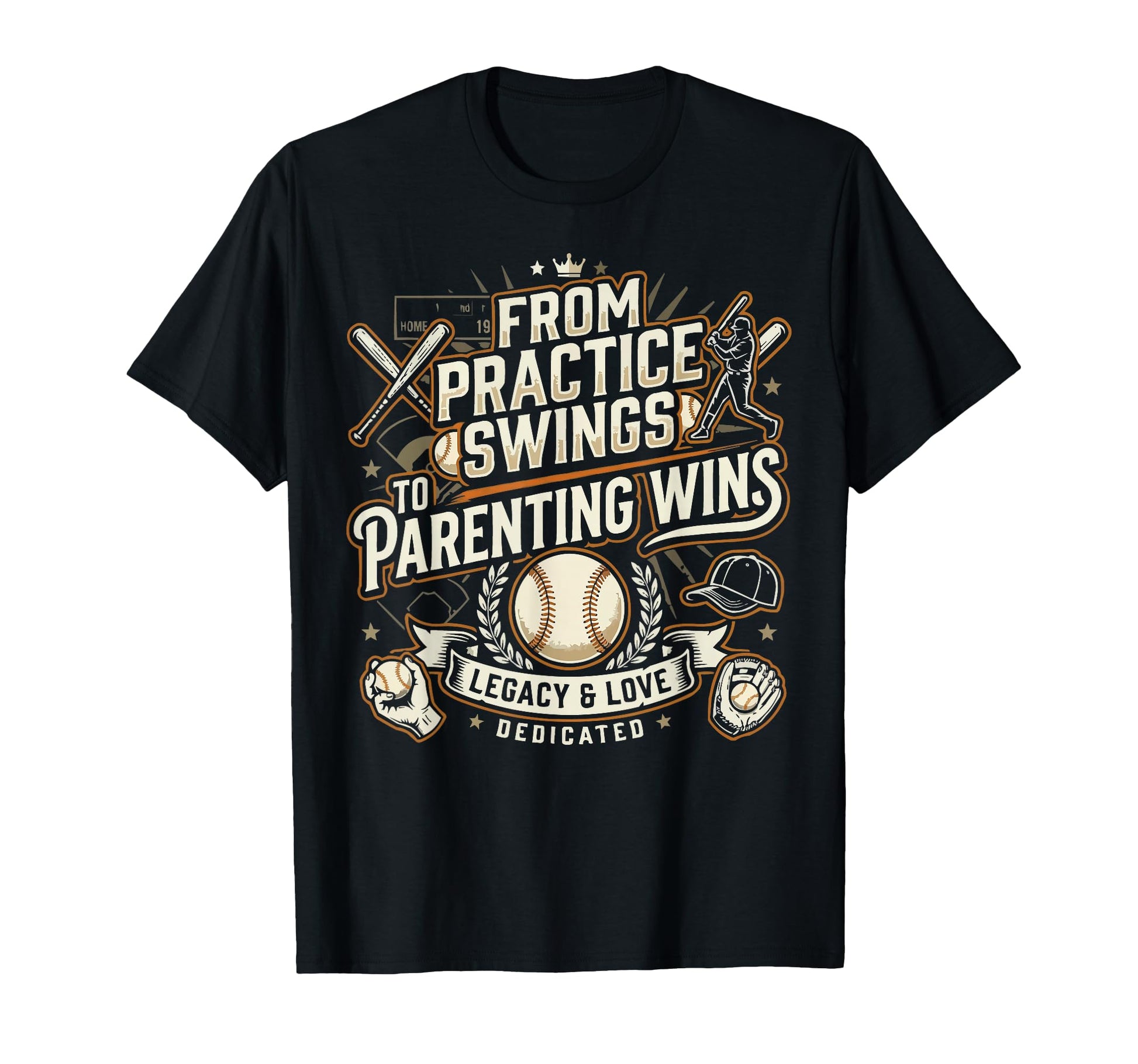 Baseball Dad Baseballer Daddy T-Shirt - Minimalist Print for Adults - T-Shirt, Sweatshirt, Hoodie