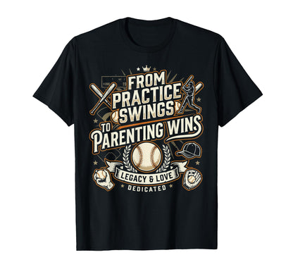Baseball Dad Baseballer Daddy T-Shirt - Minimalist Print for Adults - T-Shirt, Sweatshirt, Hoodie