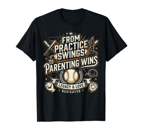 Baseball Dad Baseballer Daddy T-Shirt - Minimalist Print for Adults - T-Shirt, Sweatshirt, Hoodie