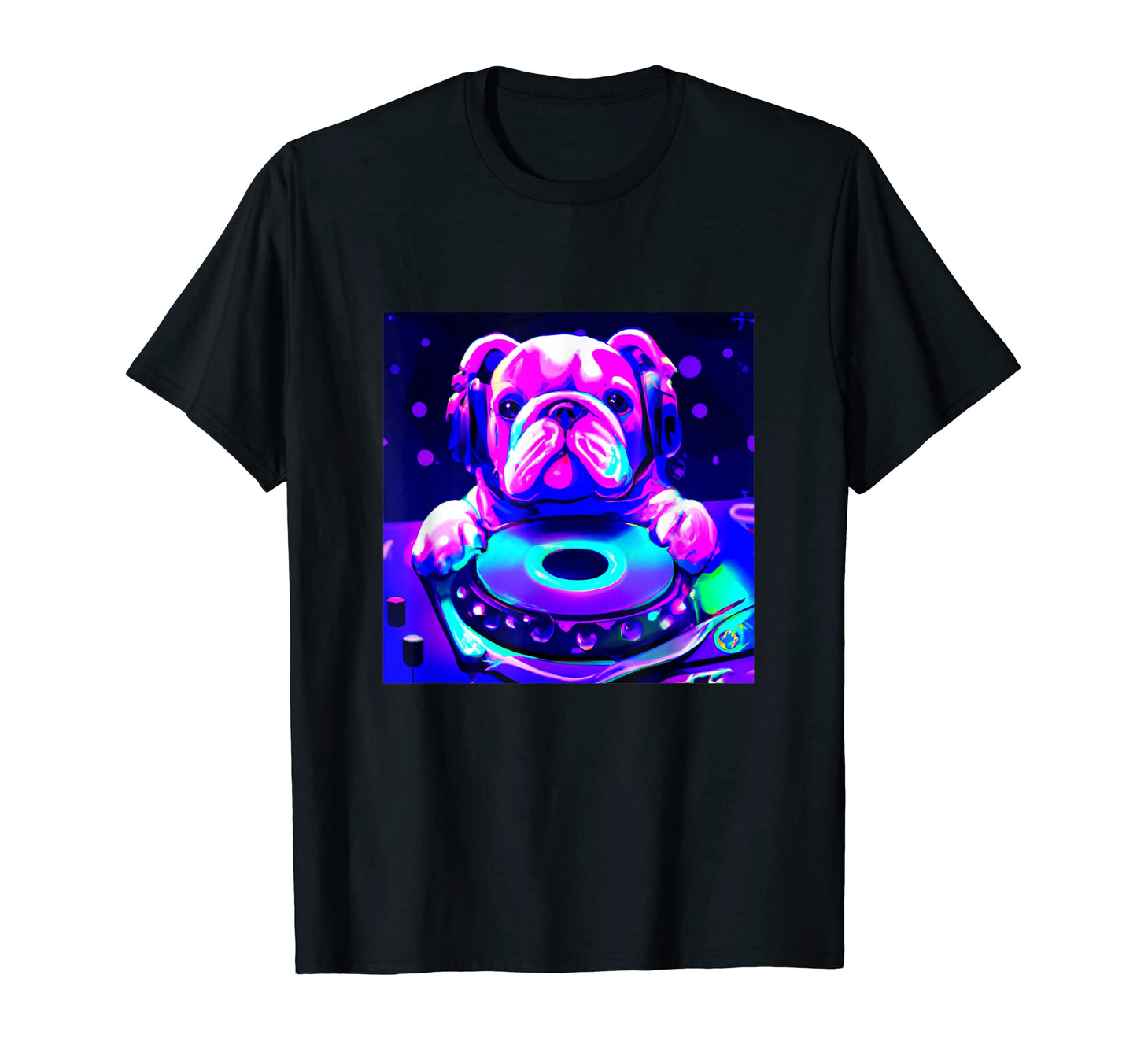 Bulldog Vaporwave Dj Dog Aesthetic T-Shirt - Unique Graphic Men Women - T-Shirt, Sweatshirt, Hoodie