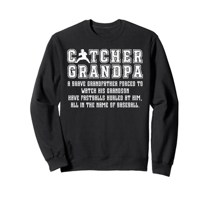 Baseball Catcher Grandpa Baseball Sweatshirt - Trendy Graphic Men Women - T-Shirt, Sweatshirt, Hoodie