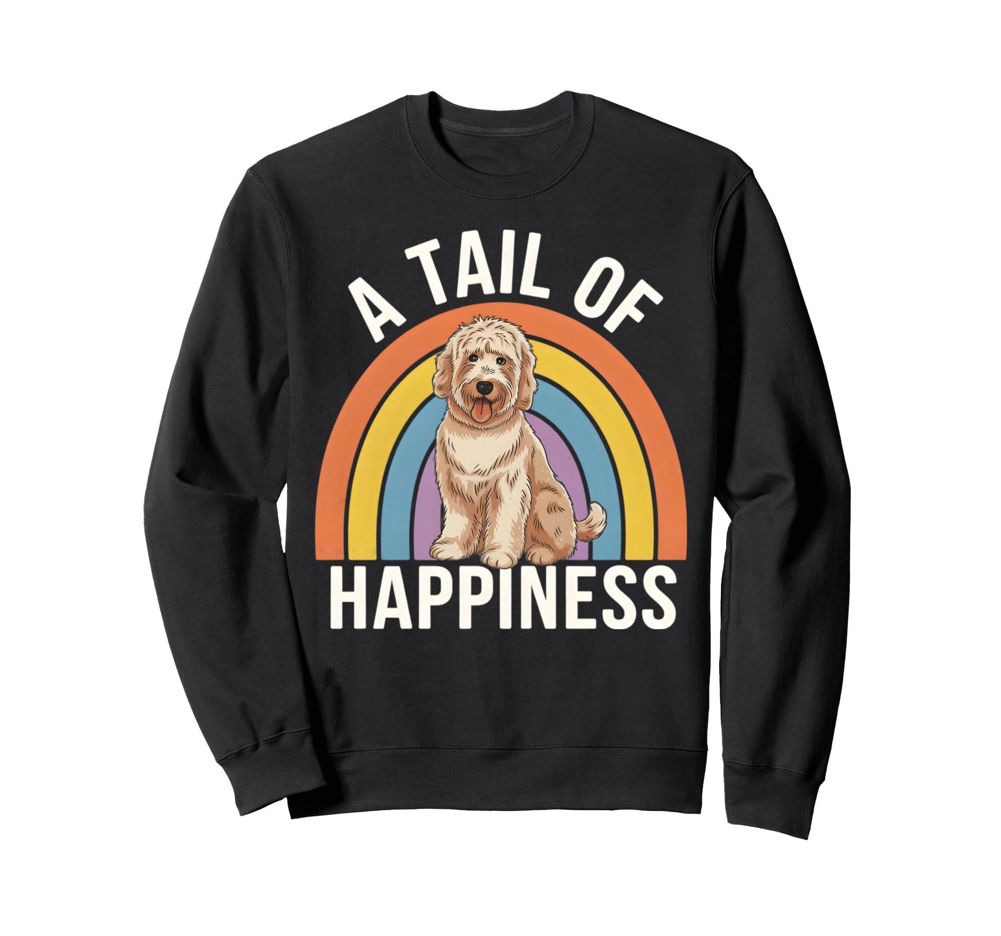 Tail Happiness Golden Doodle Dog Sweatshirt - Unique Graphic Men Women - T-Shirt, Sweatshirt, Hoodie