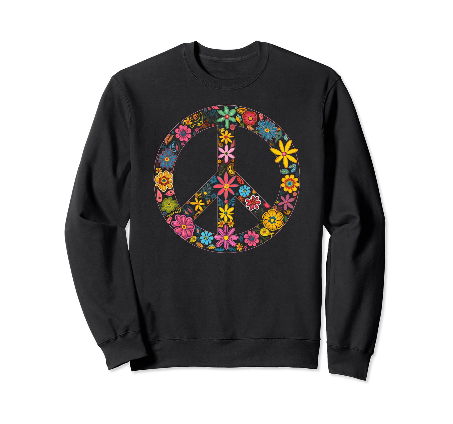 Peace Sign 60S 70S Hippie Boho 60 Sweatshirt - Custom Art Print for Adults - T-Shirt, Sweatshirt, Hoodie