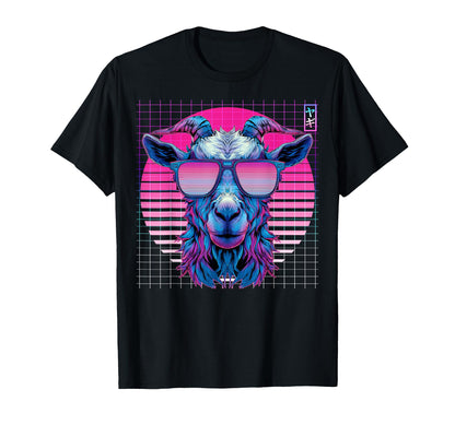 Goat Sunglasses Farm Farmer Vaporwave T-Shirt - Trendy Graphic for Adults - T-Shirt, Sweatshirt, Hoodie